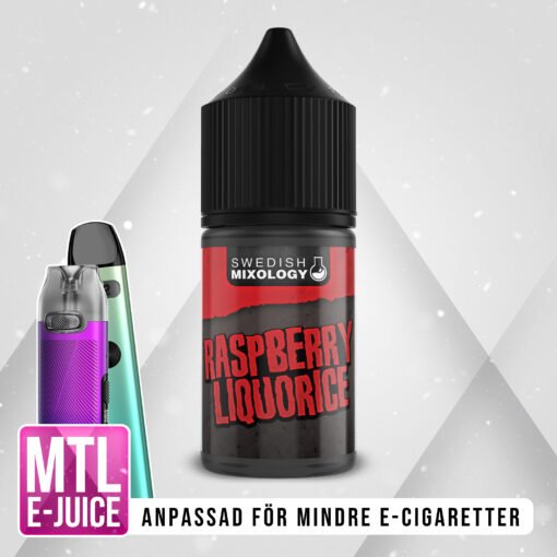Swedish Mixology Raspberry Liquorice Hallonlakrits Hallon Lakrits Vape E-cigarett MTL E-juice Shortfill