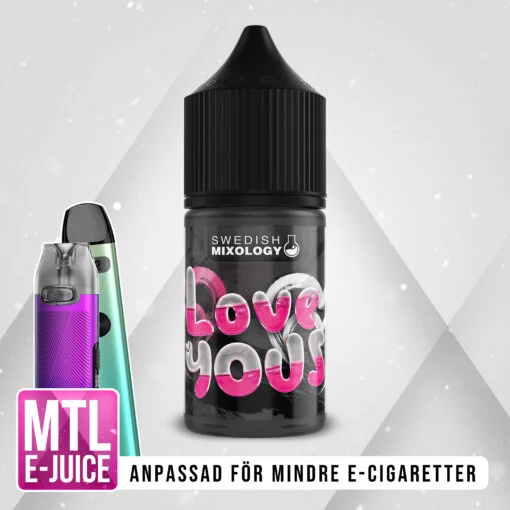 Swedish Mixology Love Yous Jordgubb Marshmallow Vape E-cigarett MTL E-juice Shortfill