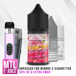 Swedish Mixology Vape E-cigarett MTL E-juice Shortfill Peachy Melon - Persika Vattenmelon