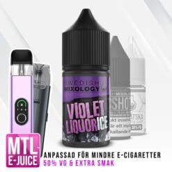Swedish Mixology Vape E-cigarett MTL E-juice Shortfill Violet Liquorice Viol lakrits - ICE Kylning Eukalyptus